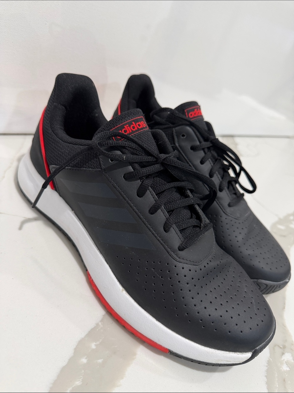 adidas Black Sneakers with Red Accents - Picture 1 of 4
